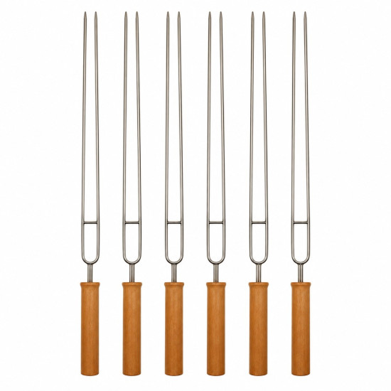 KaRP Ahşap Saplı Çatal Şiş 6’lı Set – 62 cm